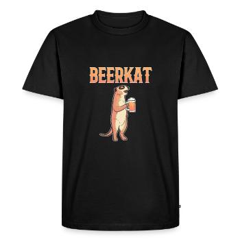 Meerkat - Men's Premium Organic T-Shirt - black - Front - Nico (187cm)