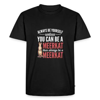 Meerkat - Men's Premium Organic T-Shirt - black - Front - Nico (187cm)