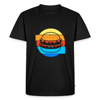 Burger au fromage - T-shirt Premium bio Homme - noir - Devant - Nico (187cm)