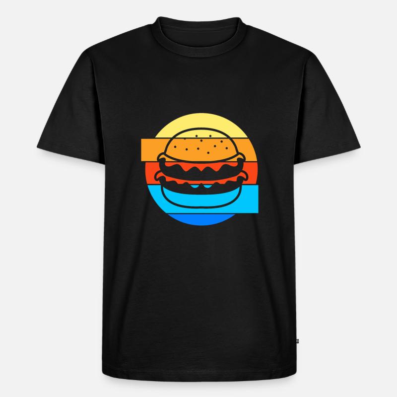 Cheeseburger Burger - Männer Premium Bio T-Shirt - Schwarz