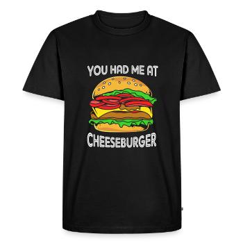 Burger au fromage - T-shirt Premium bio Homme - noir - Devant - Nico (187cm)