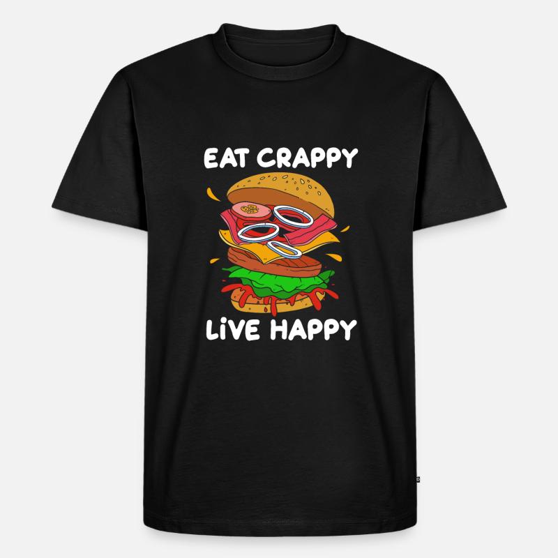 Cheeseburger - Männer Premium Bio T-Shirt - Schwarz