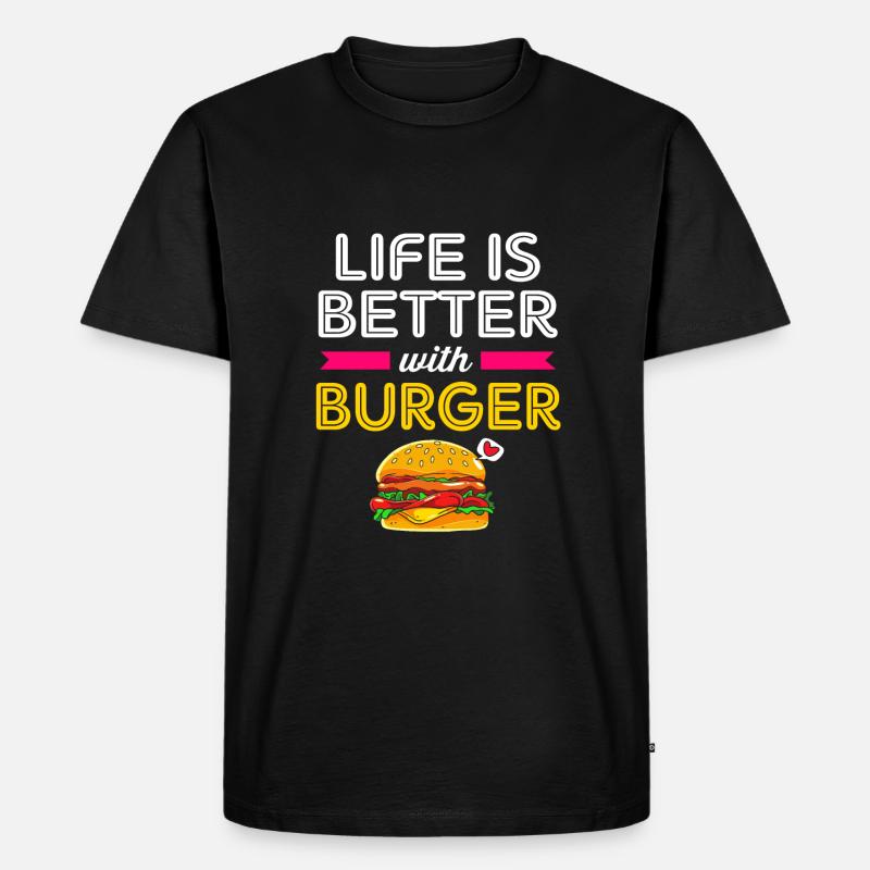 Cheeseburger - Männer Premium Bio T-Shirt - Schwarz