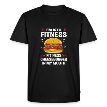 Burger au fromage - T-shirt Premium bio Homme - noir - Devant - Nico (187cm)
