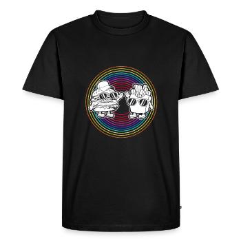 Burger au fromage - T-shirt Premium bio Homme - noir - Devant - Nico (187cm)
