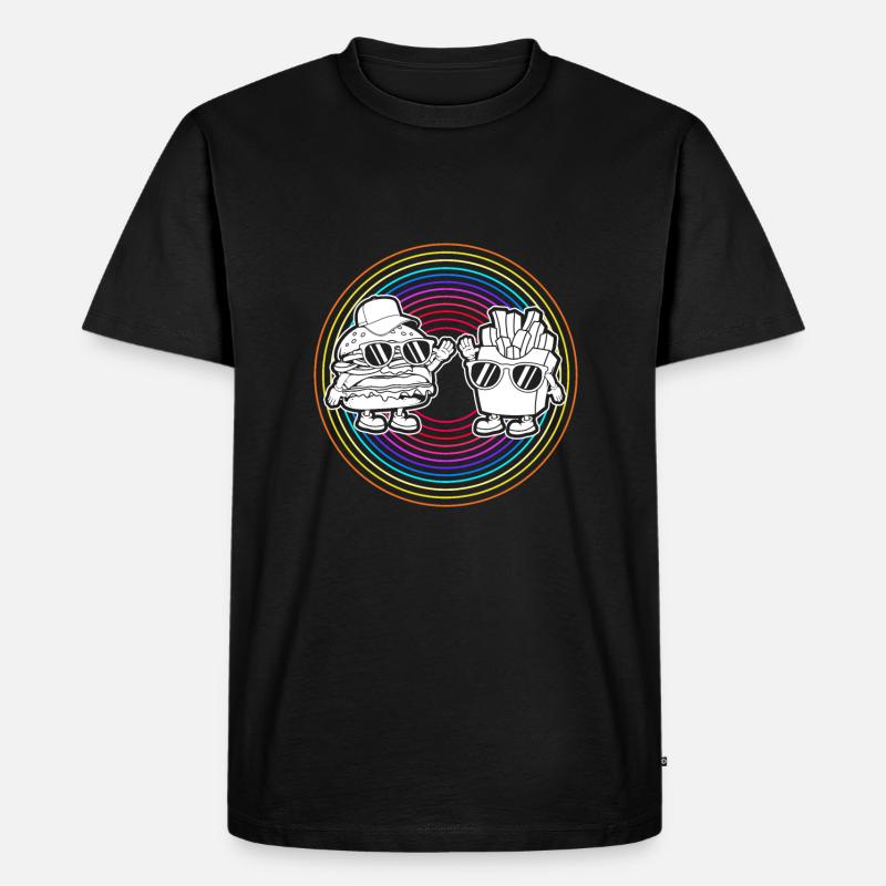 Cheeseburger Burger - Männer Premium Bio T-Shirt - Schwarz