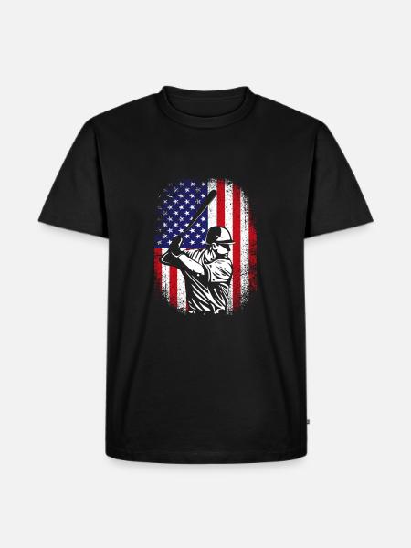 Baseball USA - Männer Premium Bio T-Shirt - Schwarz
