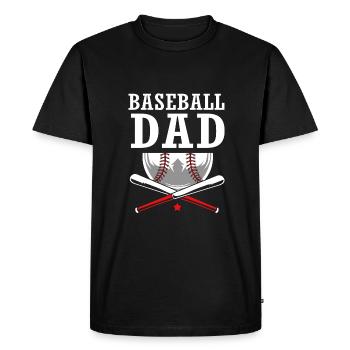 Baseball Father's Day Dad Dad - Men's Premium Organic T-Shirt - black - Front - Nico (187cm)