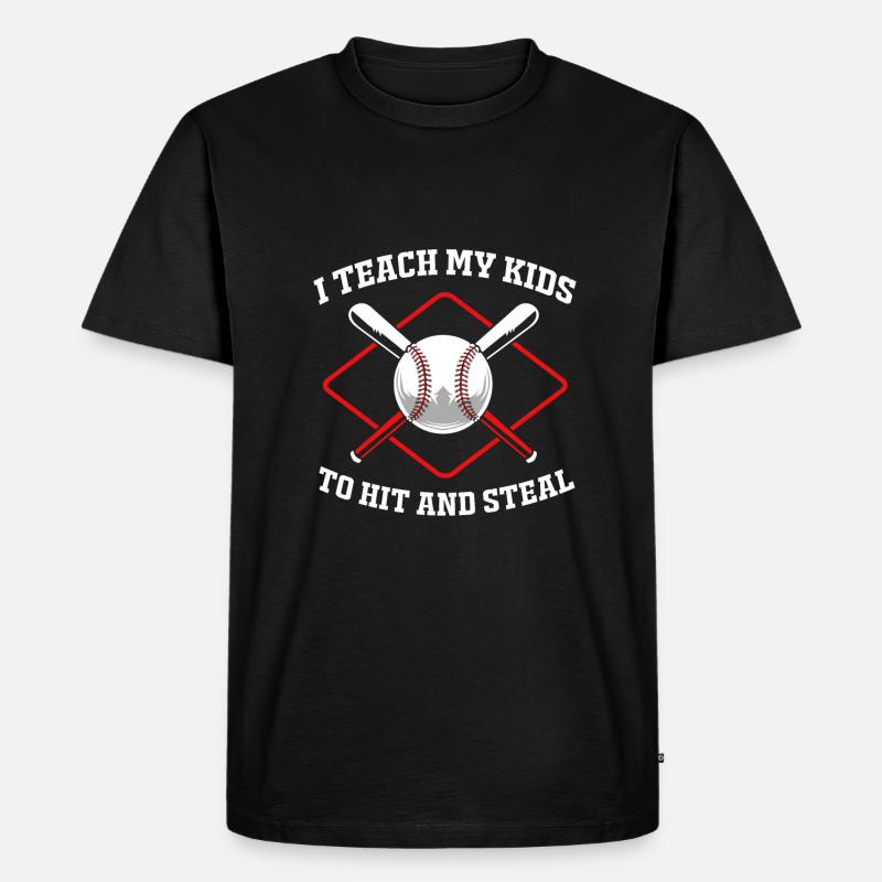 Baseball - Männer Premium Bio T-Shirt - Schwarz