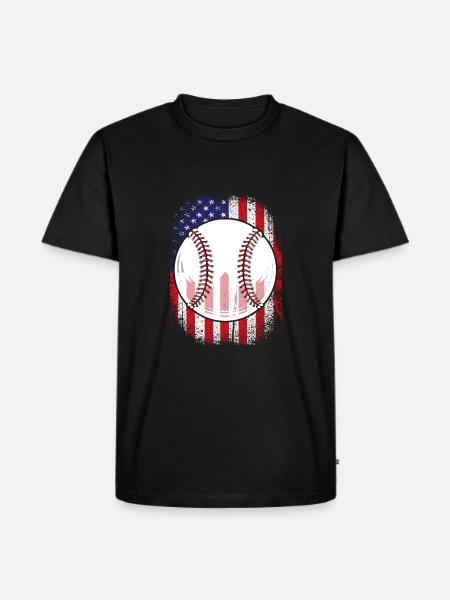 Baseball USA - Männer Premium Bio T-Shirt - Schwarz