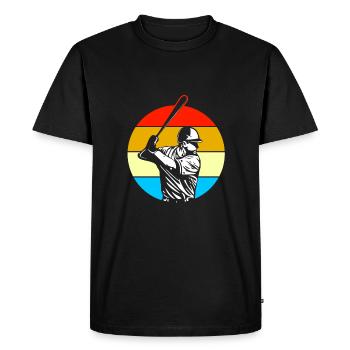 Baseball Retro - Men's Premium Organic T-Shirt - black - Front - Nico (187cm)