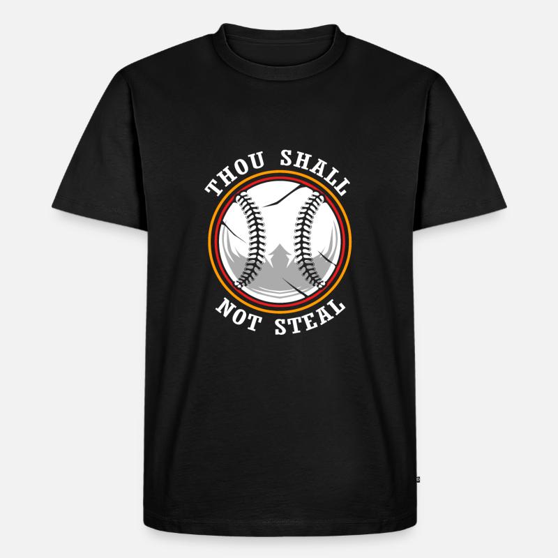 Baseball - Männer Premium Bio T-Shirt - Schwarz