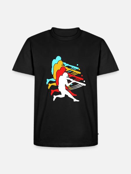 Baseball - Männer Premium Bio T-Shirt - Schwarz