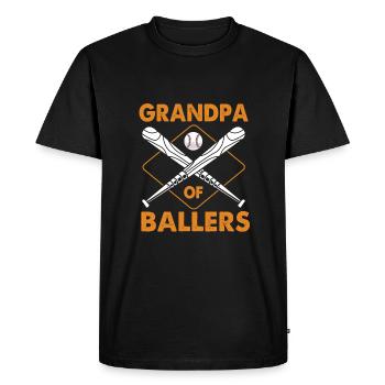 Baseball Grand-père Grand-père - T-shirt Premium bio Homme - noir - Devant - Nico (187cm)