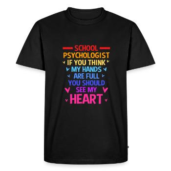 Psychologue scolaire, psychologue, psychothérapeute - T-shirt Premium bio Homme - noir - Devant - Nico (187cm)