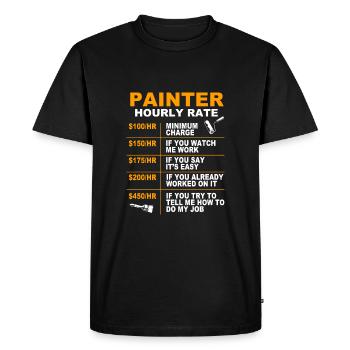 Painter - Men's Premium Organic T-Shirt - black - Front - Nico (187cm)
