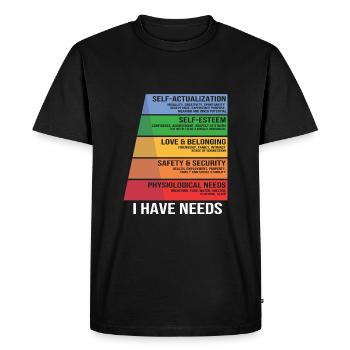 Psychologue scolaire, psychologue, psychothérapeute - T-shirt Premium bio Homme - noir - Devant - Nico (187cm)