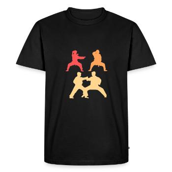 Karate Self-Defense - Men's Premium Organic T-Shirt - black - Front - Nico (187cm)