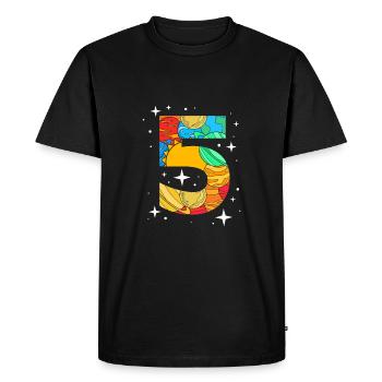 Fête d’anniversaire des enfants du système solaire de l’univers - T-shirt Premium bio Homme - noir - Devant - Nico (187cm)