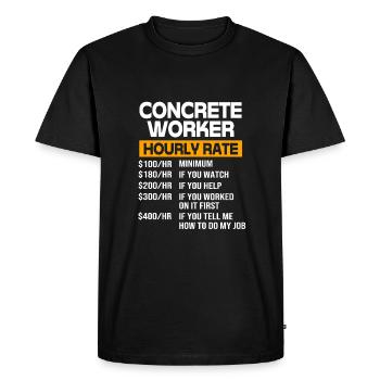 Construction Worker Construction Site Concrete - Men's Premium Organic T-Shirt - black - Front - Nico (187cm)
