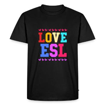 Professeur d’anglais Professeur d’anglais - T-shirt Premium bio Homme - noir - Devant - Nico (187cm)