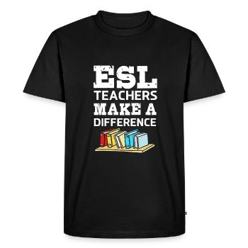 Professeur d’anglais Professeur d’anglais - T-shirt Premium bio Homme - noir - Devant - Nico (187cm)