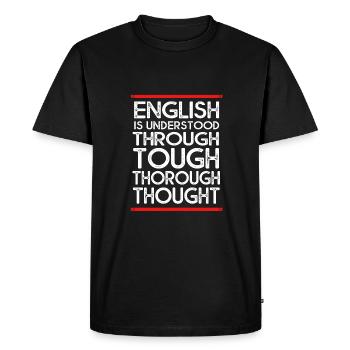 Professeur d’anglais Professeur d’anglais - T-shirt Premium bio Homme - noir - Devant - Nico (187cm)