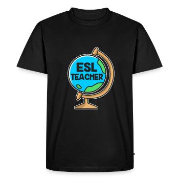 Professeur d’anglais Professeur d’anglais - T-shirt Premium bio Homme - noir - Devant - Nico (187cm)