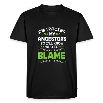 Généalogie de l’arbre généalogique - T-shirt Premium bio Homme - noir - Devant - Nico (187cm)