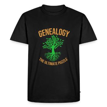 Généalogie de l’arbre généalogique - T-shirt Premium bio Homme - noir - Devant - Nico (187cm)