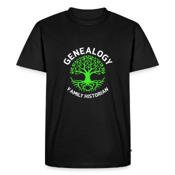Généalogie de l’arbre généalogique - T-shirt Premium bio Homme - noir - Devant - Nico (187cm)