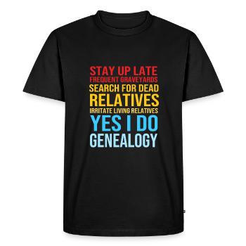Généalogie de l’arbre généalogique - T-shirt Premium bio Homme - noir - Devant - Nico (187cm)