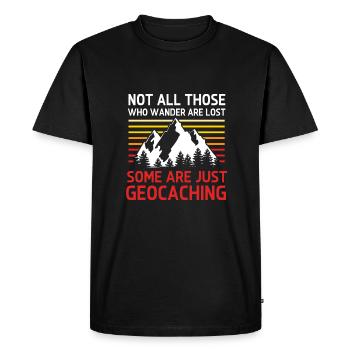 Géocaching Géocache Géocacher - T-shirt Premium bio Homme - noir - Devant - Nico (187cm)