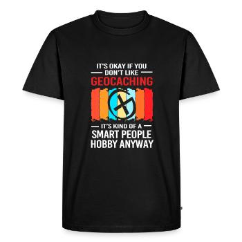 Géocaching Géocache Géocacher - T-shirt Premium bio Homme - noir - Devant - Nico (187cm)