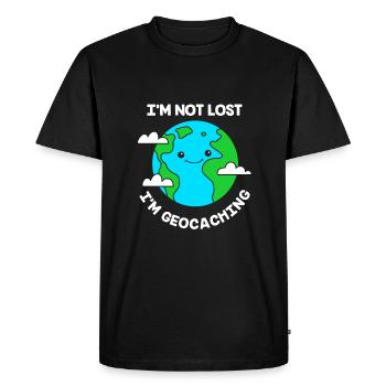 Géocaching Géocache Géocacher - T-shirt Premium bio Homme - noir - Devant - Nico (187cm)