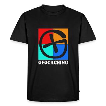 Géocaching Géocache Géocacher - T-shirt Premium bio Homme - noir - Devant - Nico (187cm)