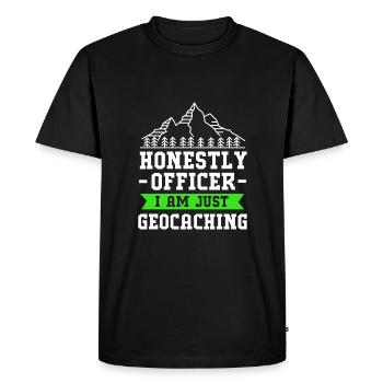 Géocaching Géocache Géocacher - T-shirt Premium bio Homme - noir - Devant - Nico (187cm)