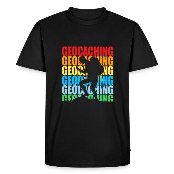 Géocaching Géocache Géocacher - T-shirt Premium bio Homme - noir - Devant - Nico (187cm)