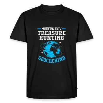 Géocaching Géocache Géocacher - T-shirt Premium bio Homme - noir - Devant - Nico (187cm)