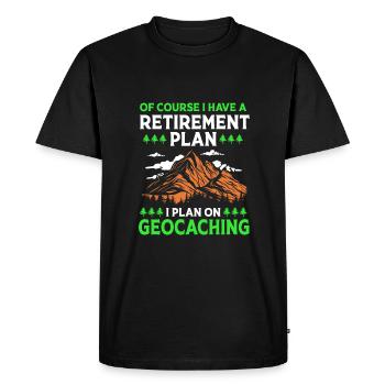 Géocaching Geocache Geocacher Pension - T-shirt Premium bio Homme - noir - Devant - Nico (187cm)