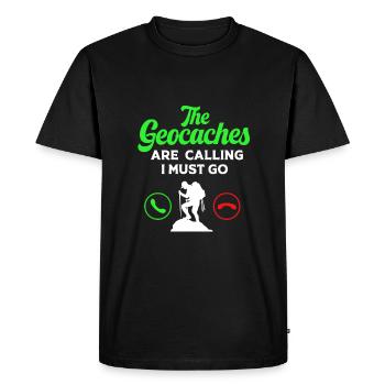Géocaching Géocache Géocacher - T-shirt Premium bio Homme - noir - Devant - Nico (187cm)