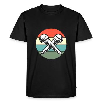 Microphone de karaoké - T-shirt Premium bio Homme - noir - Devant - Nico (187cm)