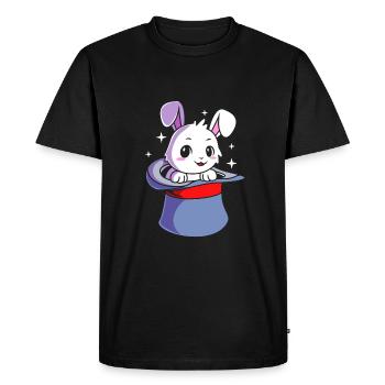 Wizard Magic Magician Bunny - Men's Premium Organic T-Shirt - black - Front - Nico (187cm)