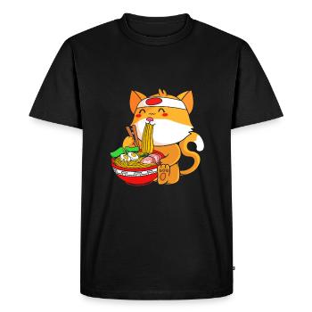 Porte-bonheur Maneki Neko Japon - T-shirt Premium bio Homme - noir - Devant - Nico (187cm)