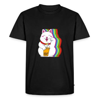 T-shirt Maneki Neko Japan Lucky Charm Boba - T-shirt Premium bio Homme - noir - Devant - Nico (187cm)