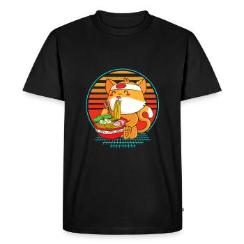 Porte-bonheur Maneki Neko Japon - T-shirt Premium bio Homme - noir - Devant - Nico (187cm)