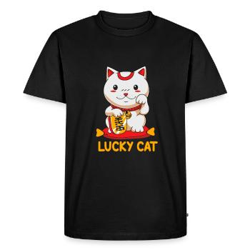 Porte-bonheur Maneki Neko Japon - T-shirt Premium bio Homme - noir - Devant - Nico (187cm)