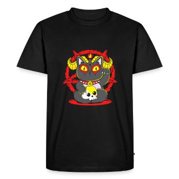 Porte-bonheur Maneki Neko Japon - T-shirt Premium bio Homme - noir - Devant - Nico (187cm)