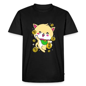 Porte-bonheur Maneki Neko Japon - T-shirt Premium bio Homme - noir - Devant - Nico (187cm)
