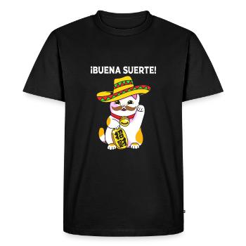 Porte-bonheur Maneki Neko Japon - T-shirt Premium bio Homme - noir - Devant - Nico (187cm)